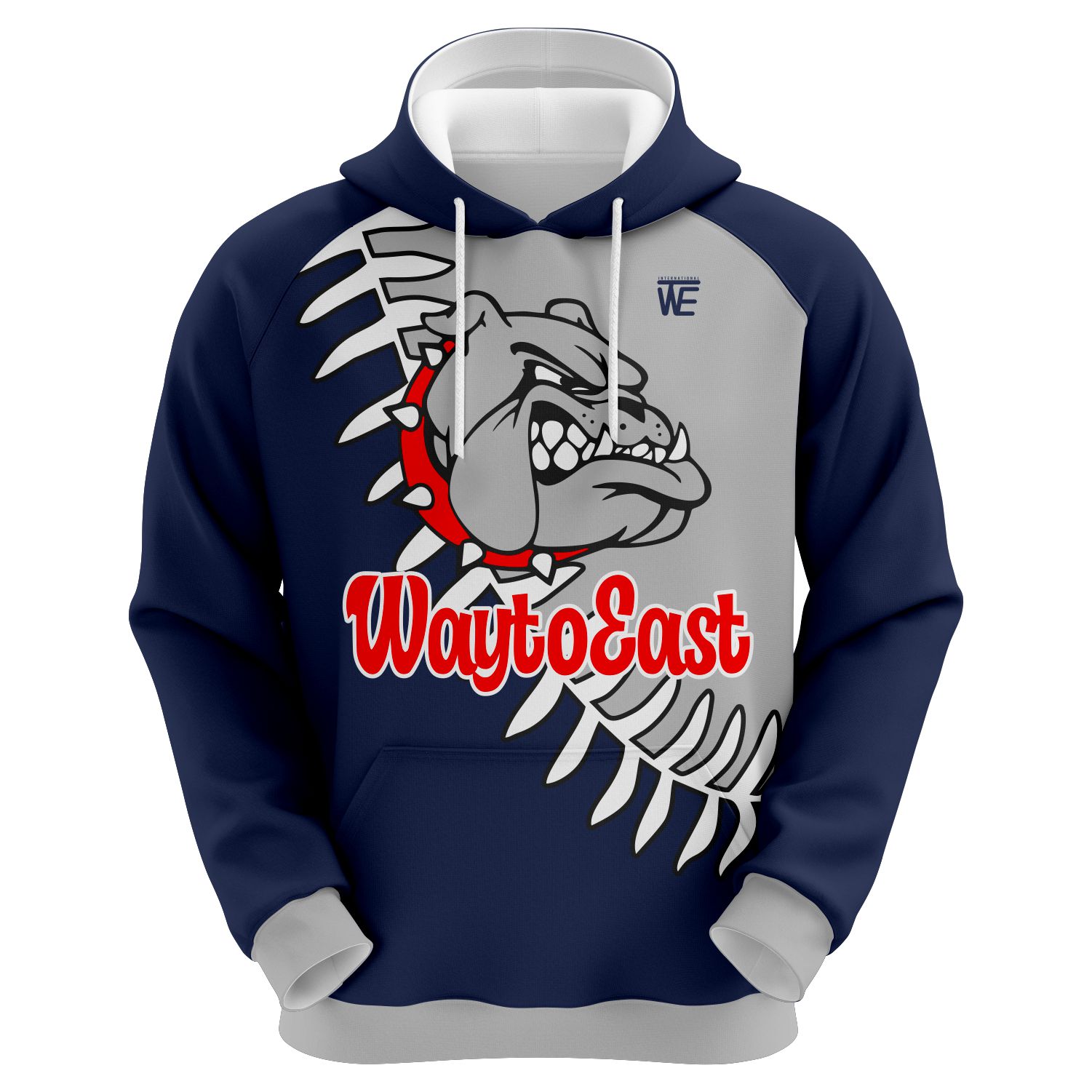 Bulldog Iron Stitch Hoodie Custom Sublimated Bulldog Iron Stitch Hoodie Front Design WaytoEast