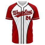 Custom fully sublimated baseball jersey with high definition team logo design