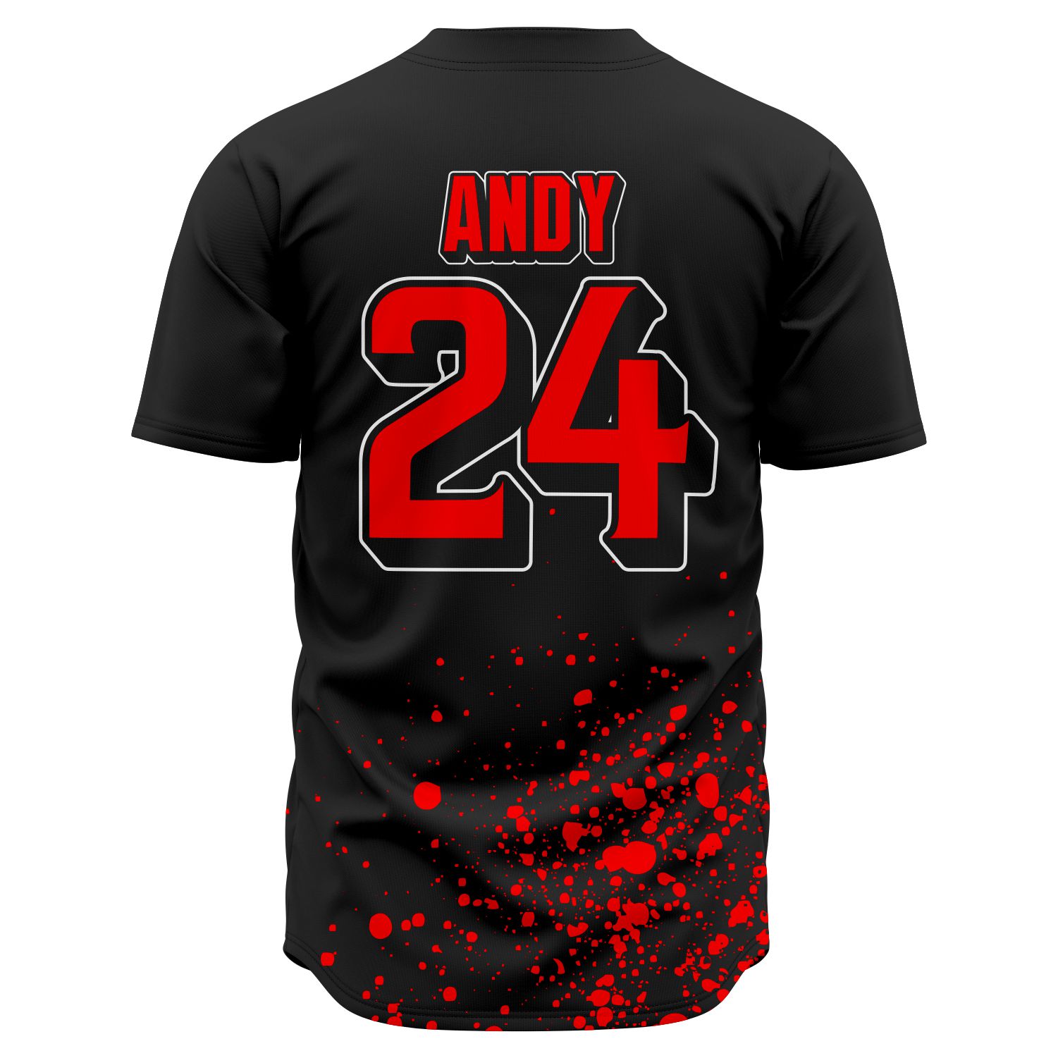 Blackout Bloodline League Baseball Jersey Back Custom fully sublimated baseball jersey with high definition team logo design
