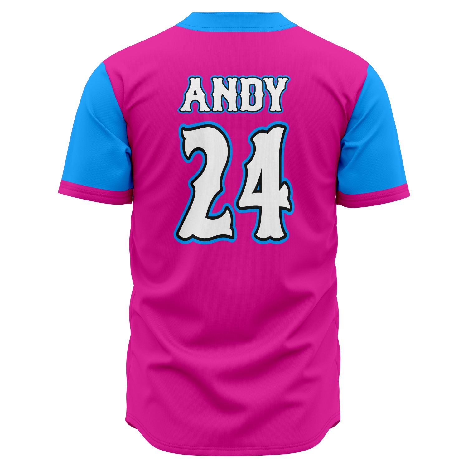 Candy Rush Full-Button Jersey Back Custom fully sublimated baseball jersey with high definition team logo design