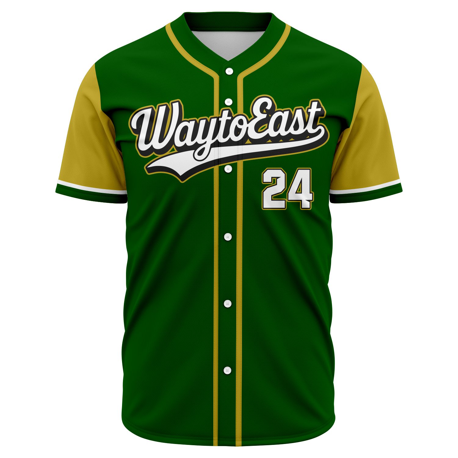 Oakland Classic Full-Button Jersey Front Custom fully sublimated baseball jersey with high definition team logo design