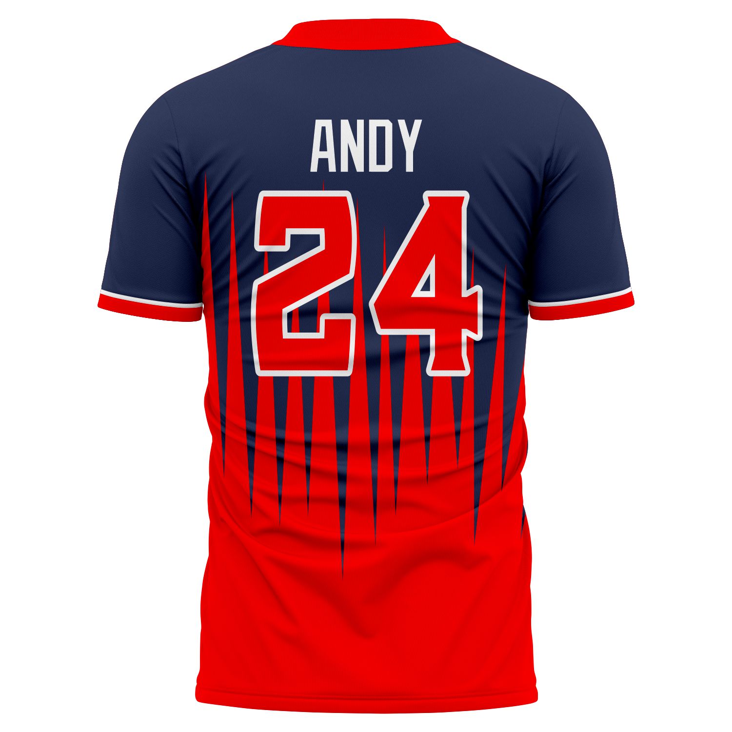 Red Spikes Athletic T-Shirt Back Custom fully sublimated baseball t shirt for sports team training wear