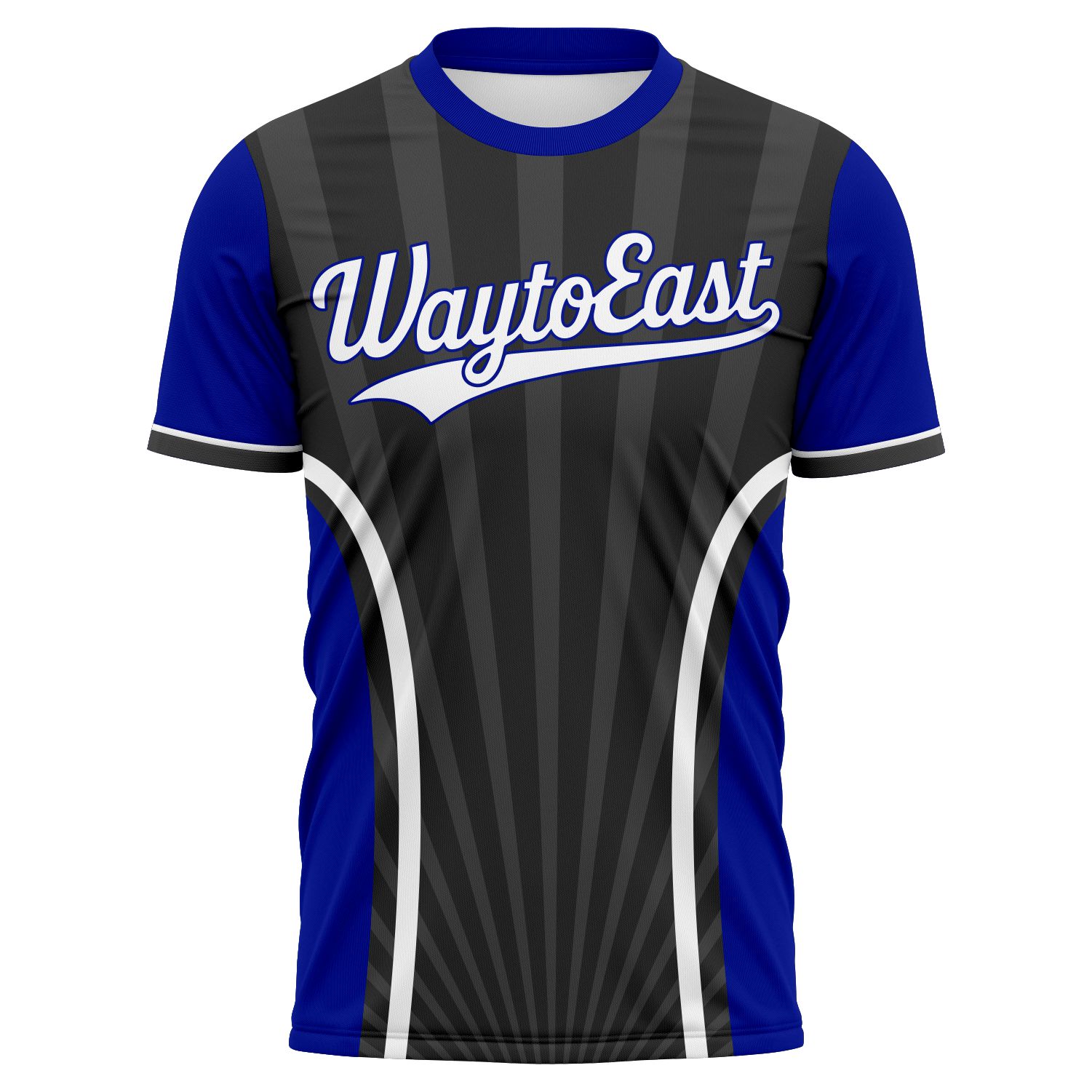 Shadow Electric T-Shirt Front Custom fully sublimated baseball t shirt for sports team training wear