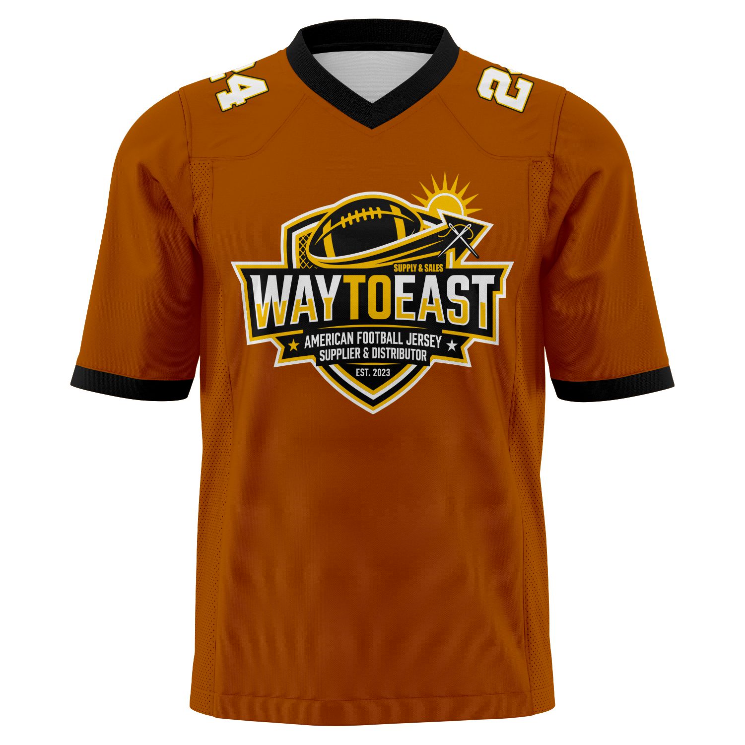 The Texas Longhorn Edition Football Jersey Front Custom fully sublimated American football uniform with heavy duty team jersey and pants