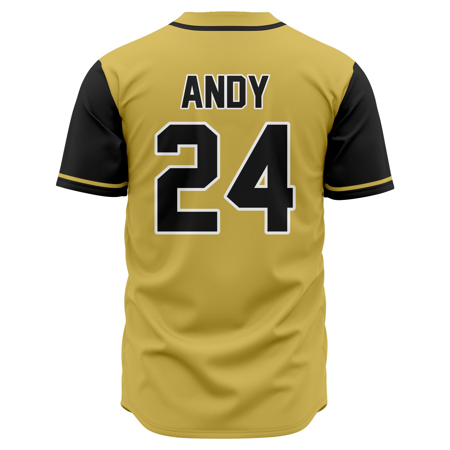 Viper Gold Full-Button Jersey Back Custom fully sublimated baseball jersey with high definition team logo design