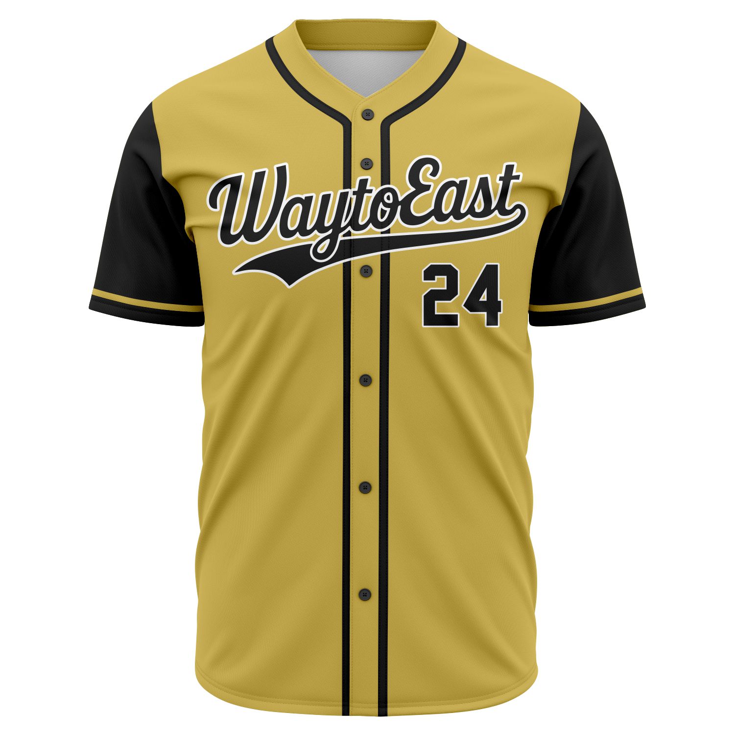 Viper Gold Full-Button Jersey Front Custom fully sublimated baseball jersey with high definition team logo design